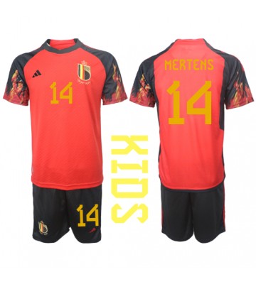 Belgien Dries Mertens #14 Hemmakläder Barn VM 2022 Kortärmad (+ Korta byxor)